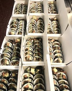 Christmas food delivery Corporate catering Party platter Korean Kimbap