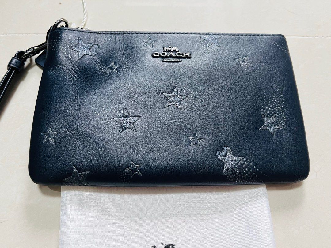Navy blue cheap coach wristlet