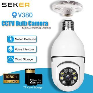 COD - V380 CCTV Bulb Camera Wireless WiFi Connect to Cellphon 1080P Smart Security Camera