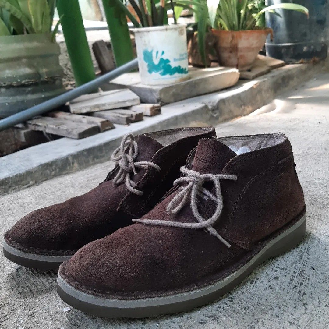 Caterpillar dark brown shoes hight booth suede