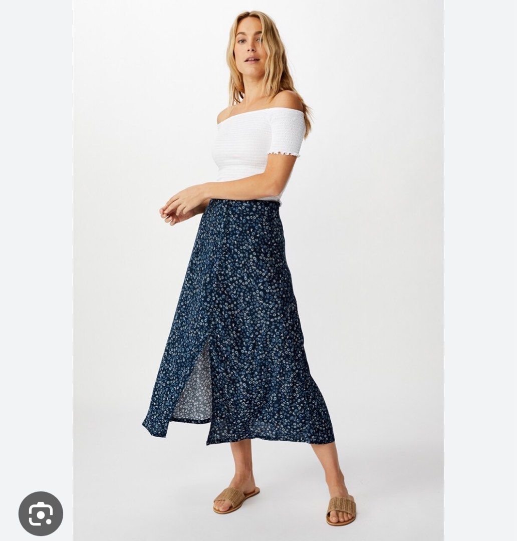 Cotton On Summer Button Midi Skirt Women s Fashion Bottoms