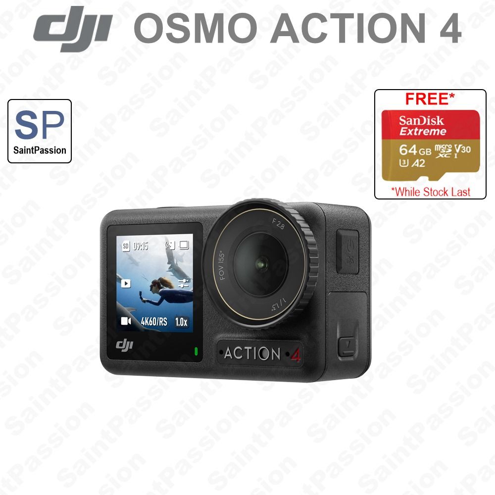 DJI Osmo Action 4 Hiking Combo - 4K Action Camera with 1/1.3-Inch Sensor,  155º FOV, Magnetic Quick Release, 2 Batteries Bring Longer Life, Mini