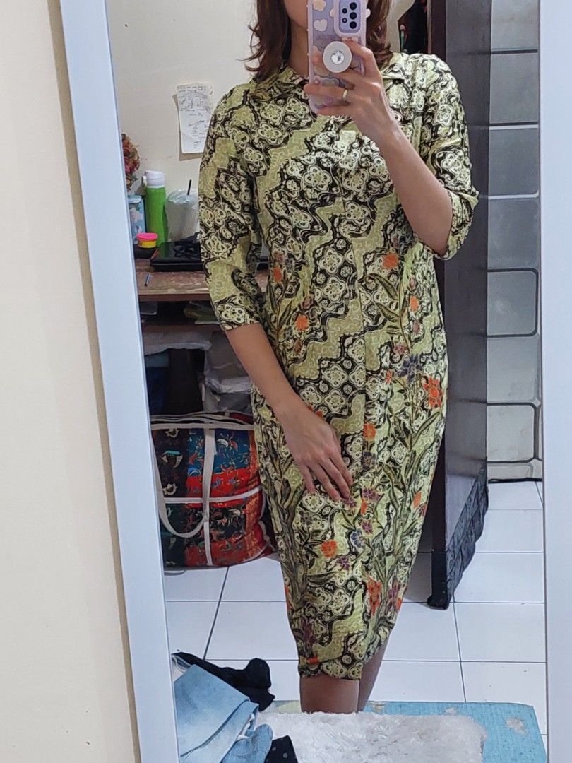 Dress top batik satin