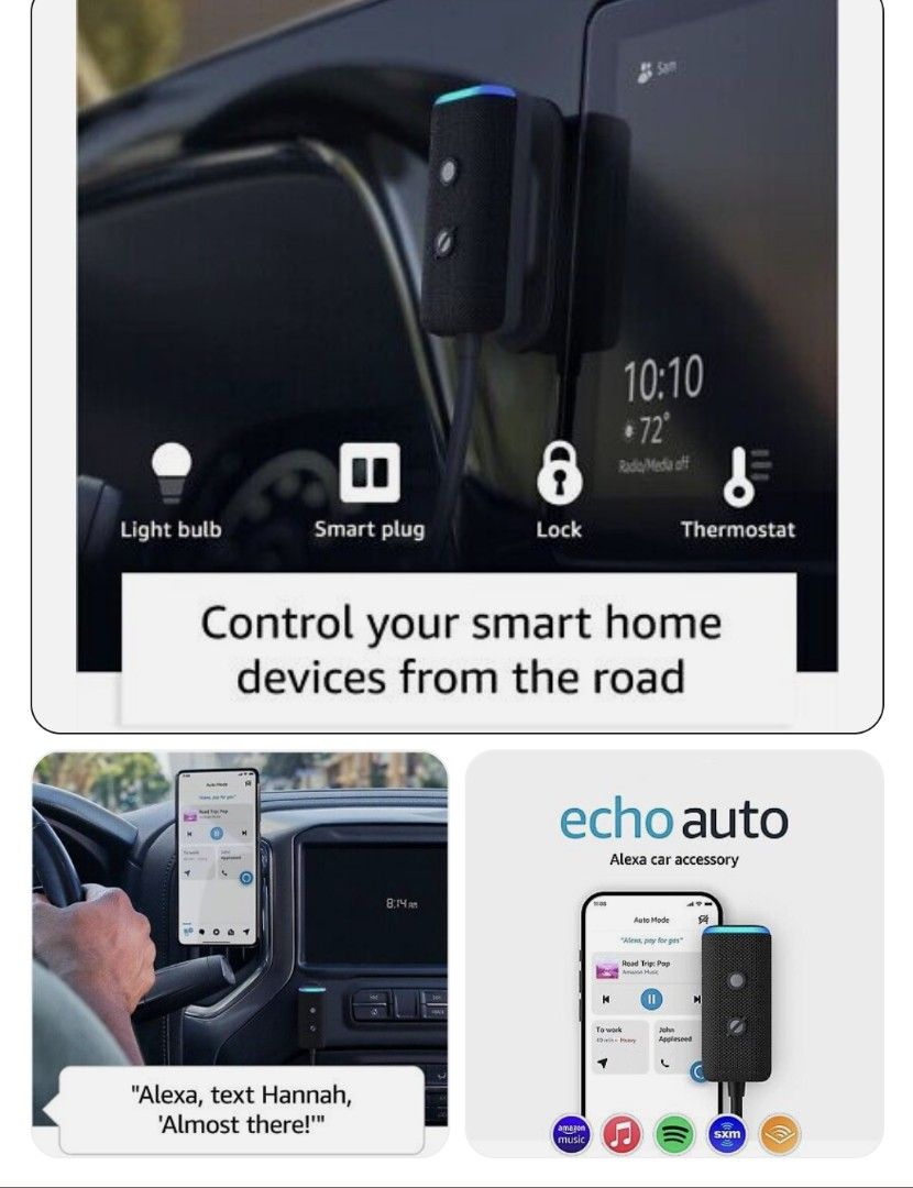 Echo Auto (2nd Gen) with Adjustable Car Vent Mount for Echo Auto