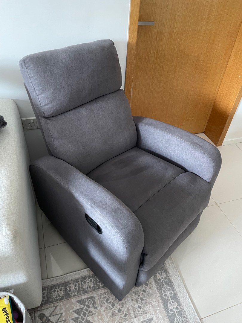 Grey recliner/ nursing chair, Furniture & Home Living, Furniture, Chairs on Carousell