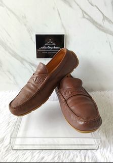 Gucci Embossed Horsebit Leather Loafers