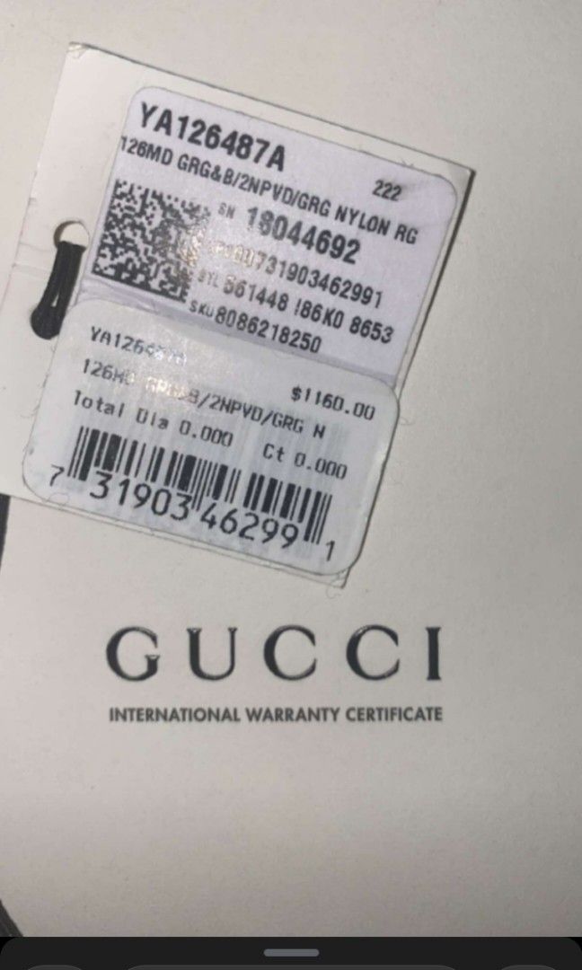Gucci G-Timeless (Category: Luxury) located in Richmond Hill. Submitted by ron28tmm (Listing ID 1267182844, Image 3). Description: Worn a couple times, retails for $1500+.