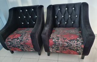 High quality 2 seater sofa black with beads