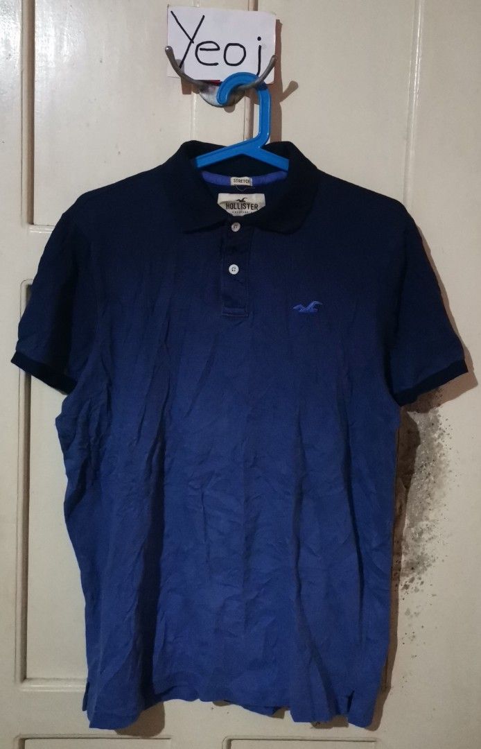 Hollister blue polo shop shirt