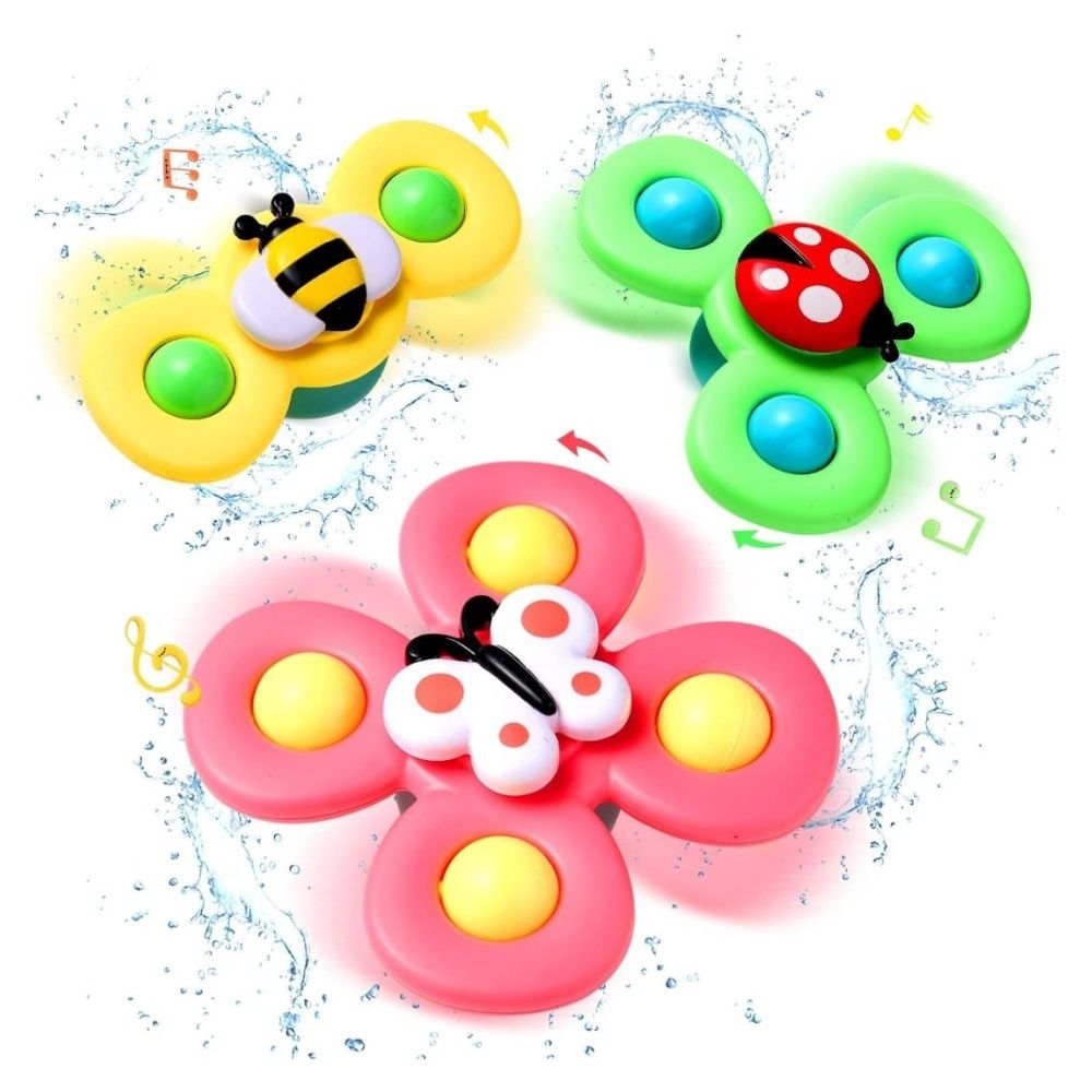 Hooku 3 Pcs Baby Bath Spinner Toy With