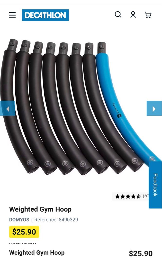 Hula hoop or weighted gym hoop from decathlon Sports Equipment Exercise Fitness Cardio Fitness Machines on Carousell