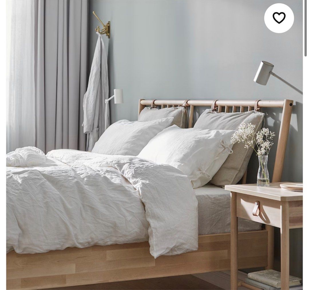 Ikea BJÖRKSNÄS queen size bed frame, Furniture & Home Living, Furniture