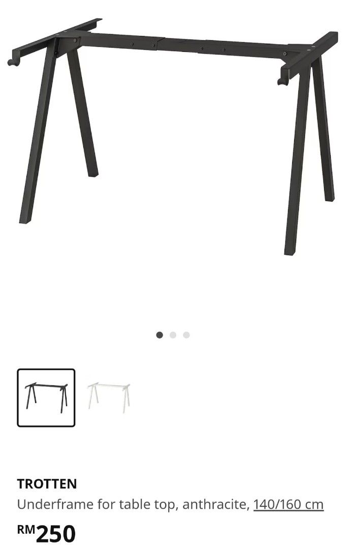 IKEA TROTTEN TABLE STAND ( BLACK ), Furniture & Home Living, Furniture