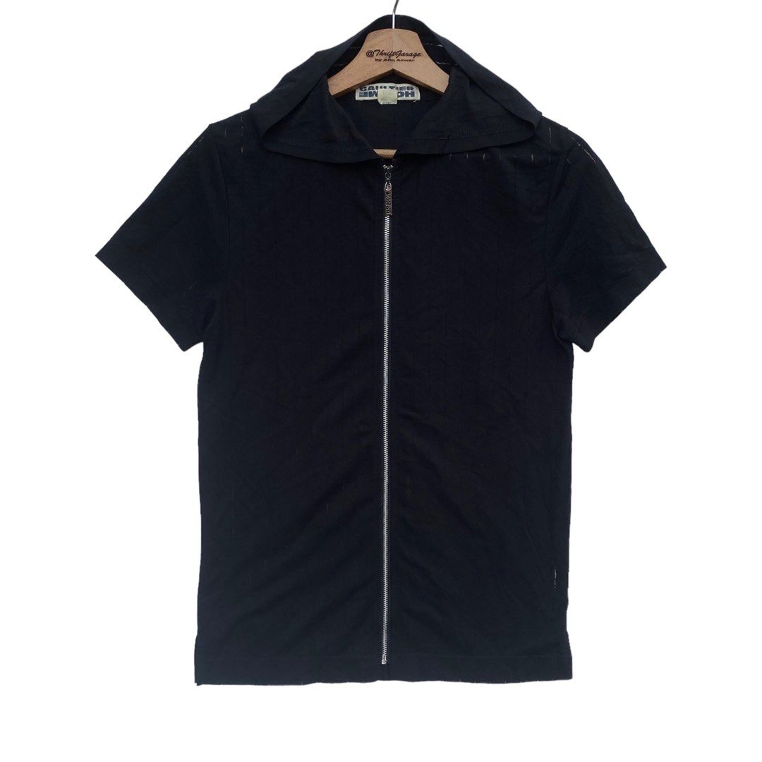 🔥🔥Jean Paul Gaultier Homme Objet Shortsleeve Hood Shirt Luxury Designer  Made in Japan