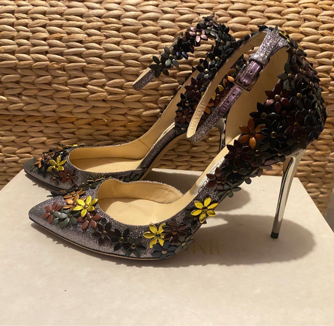Jimmy Choo high heels LORELAI 100 FGW ANTHRACITE PECAN MIX Fine