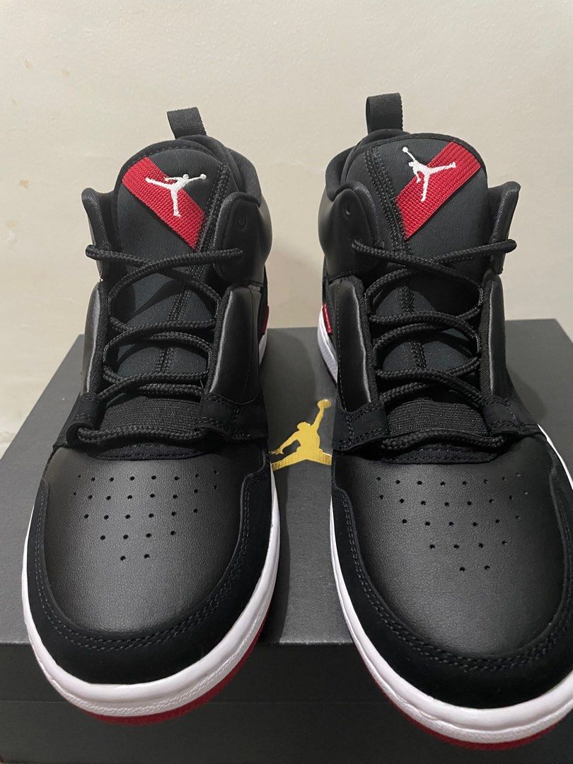 Jordan fadeaway black and red clearance