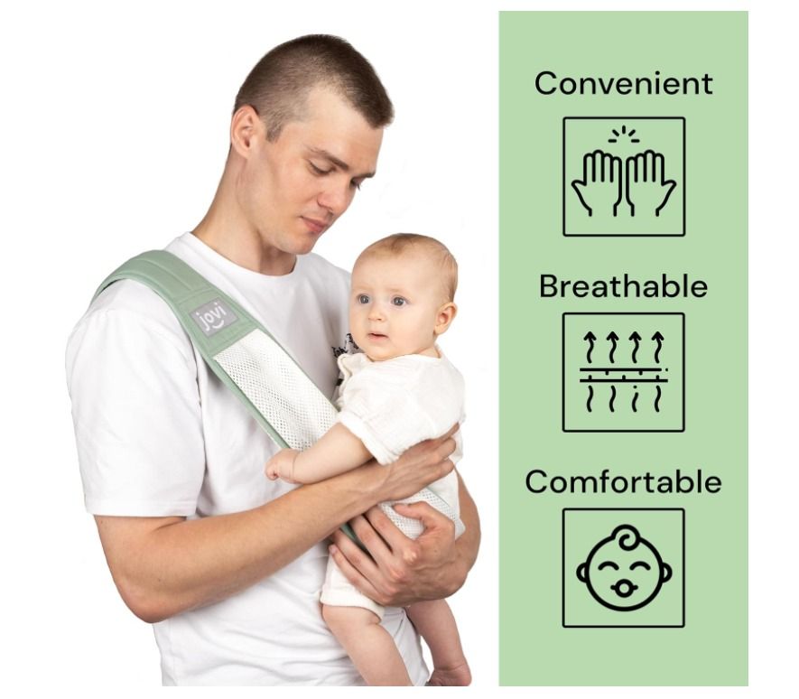 Jovi Baby Sling for Mom and Dad, Baby Shoulder Sling Carrier Newborn to