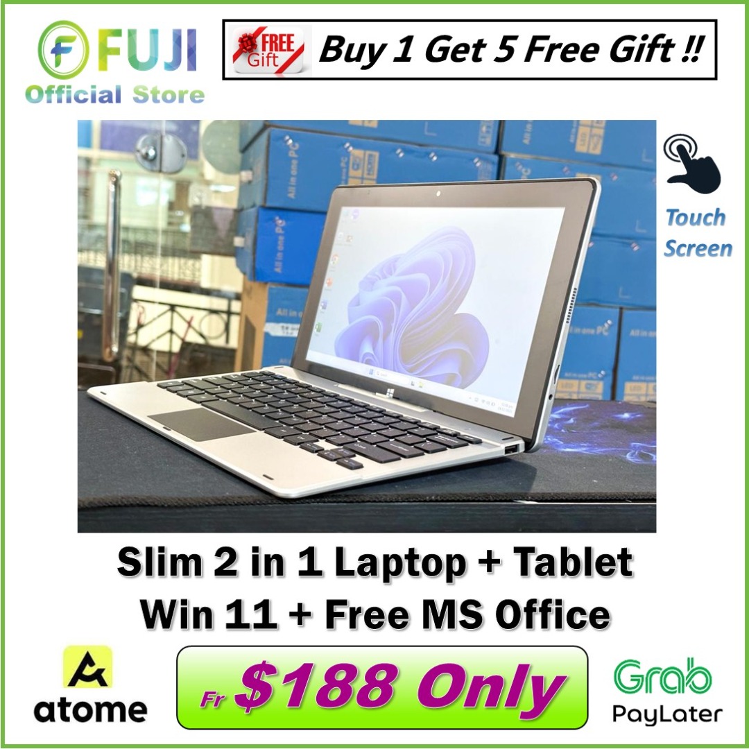 Jumper 2 in 1 Laptop + Tablet / Touch Screen / 128GB SSD / 6GB RAM