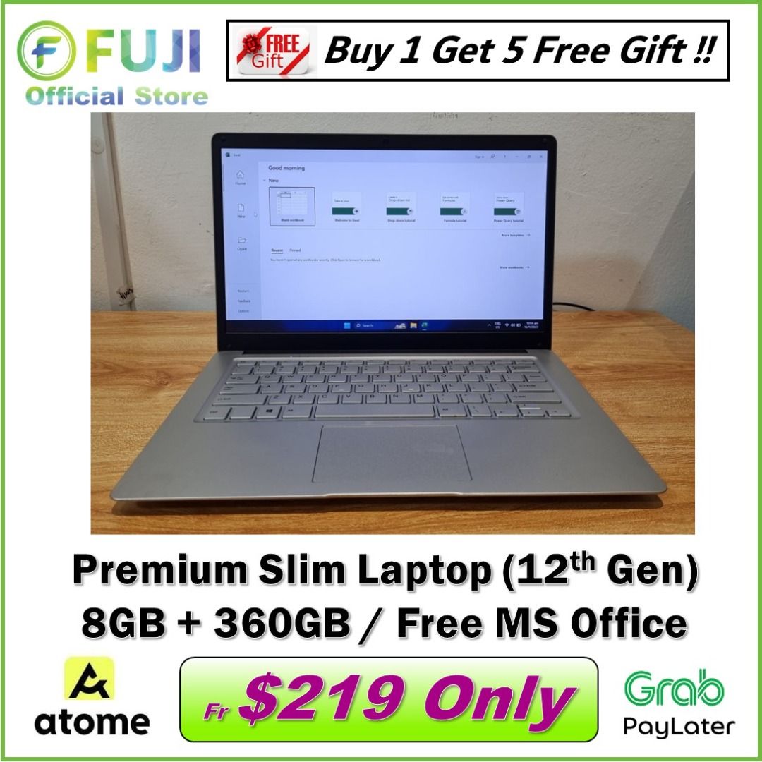 Jumper Slim 14 Inch SSD Laptop 256GB SSD 8GB RAM Windows 11 Free MS Office Refurbished Set Like New Installment Available