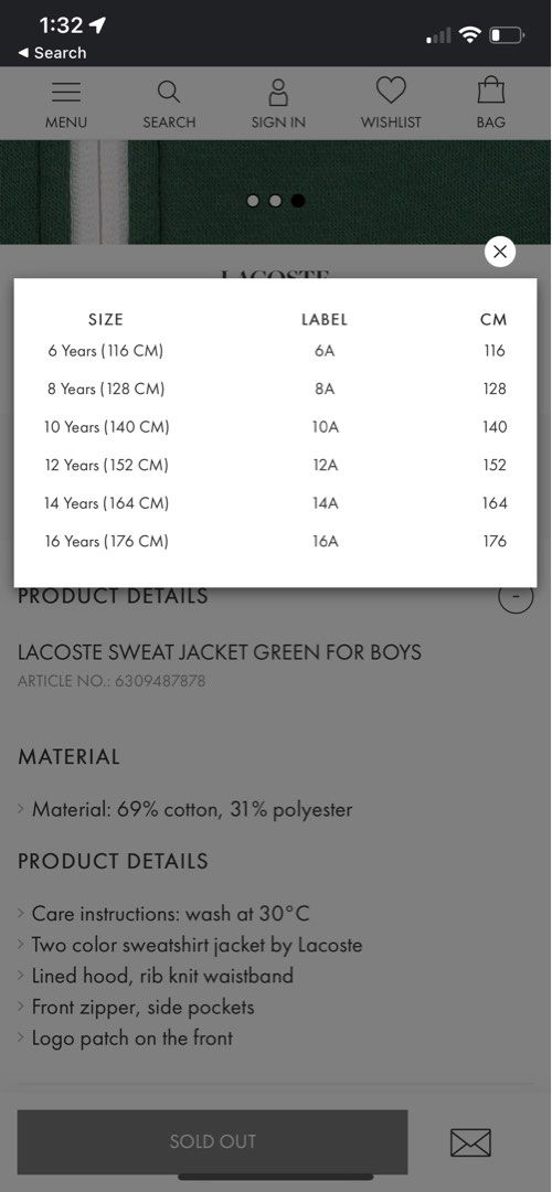 Lacoste Hoodie Fit to Size M