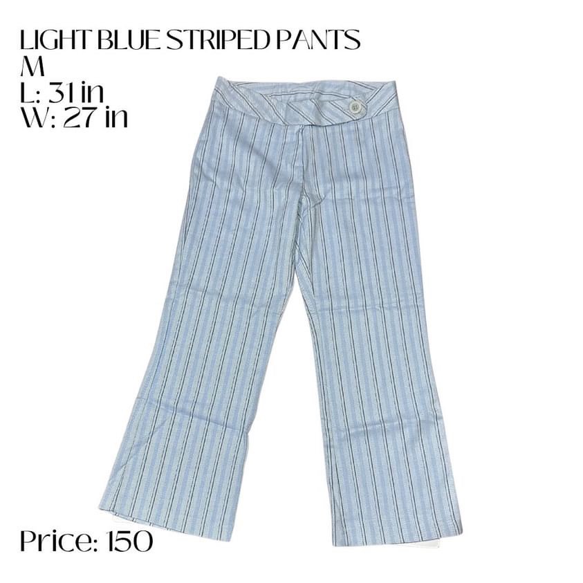 Light Blue Striped Pants, Women's Fashion, Bottoms, Other Bottoms on ...