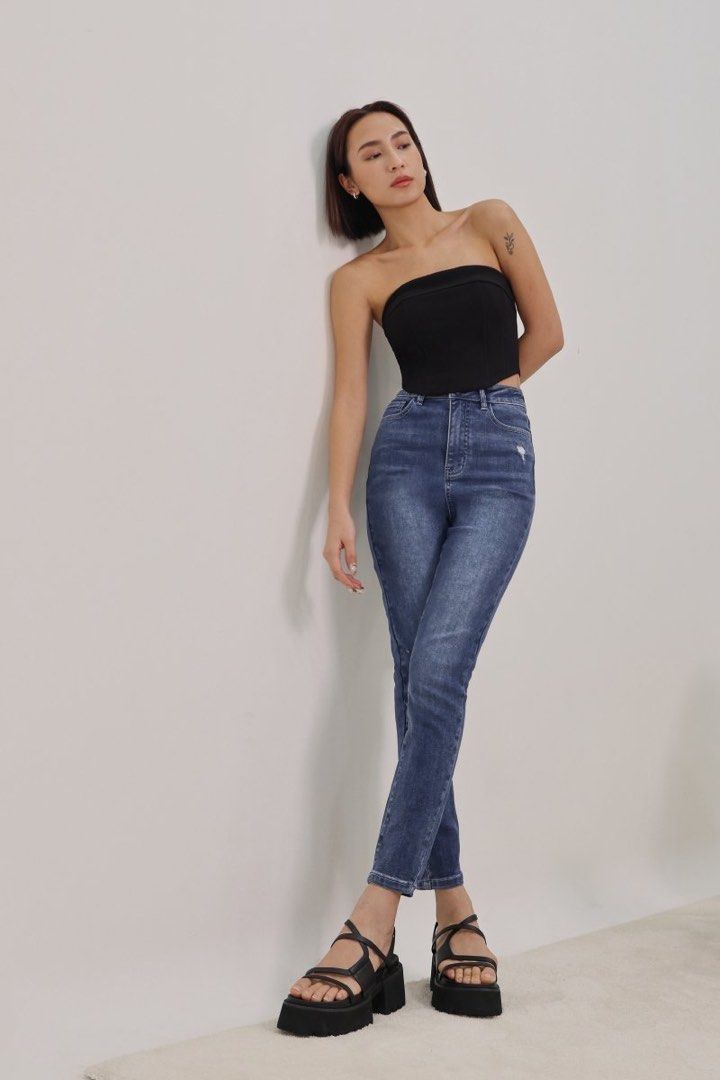 Petite ripped store skinny jeans