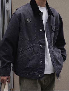 【可換L】全新UNBENT 23AW 美式休閒復古水洗做舊底特律工裝夾克外套cleanfit男