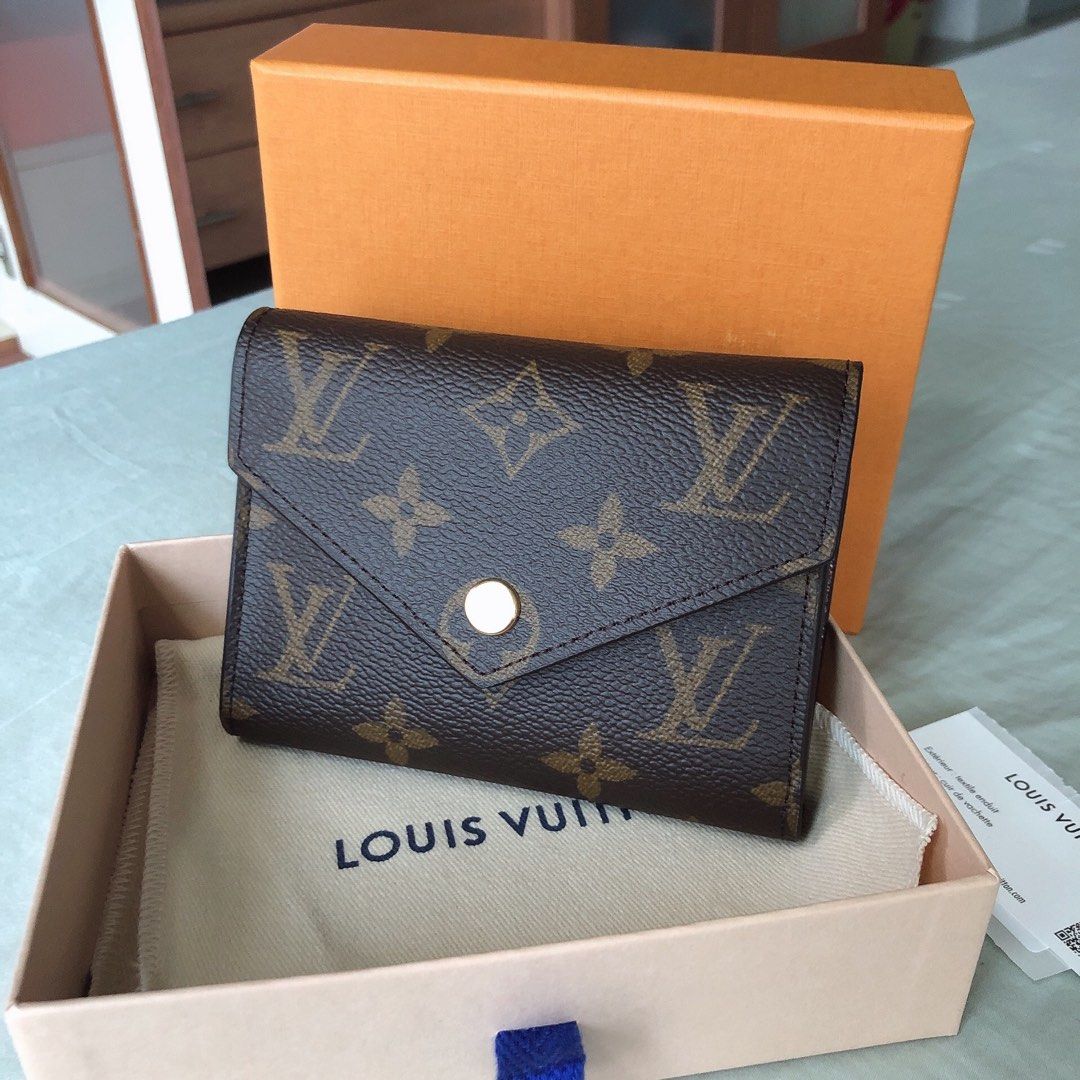 LV Victorine Wallet w/ gold button, Luxury, Bags & Wallets on Carousell
