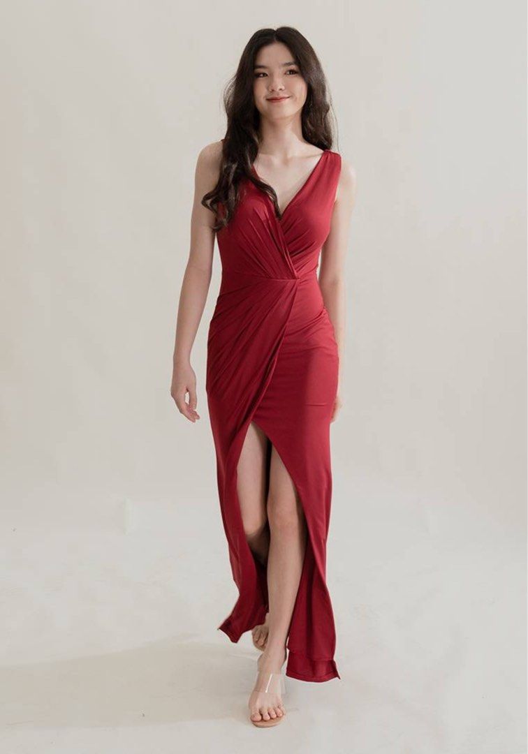 Maxi Long Dinner Dress Red Women s Fashion Dresses Sets