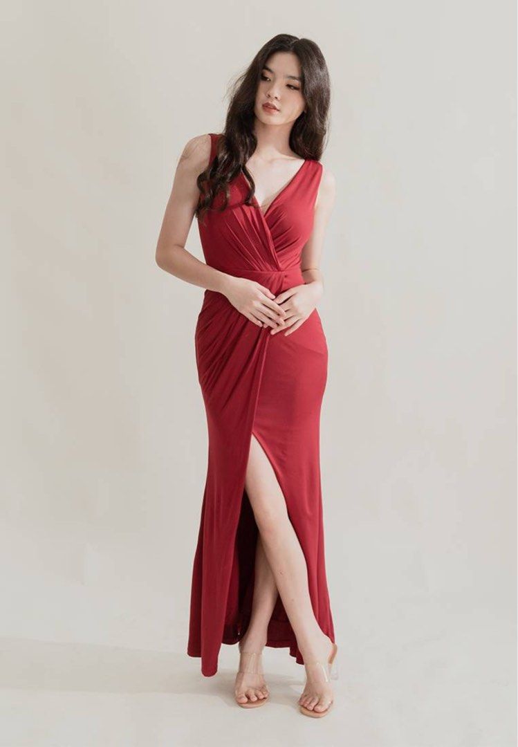 Maxi Long Dinner Dress Red Women s Fashion Dresses Sets