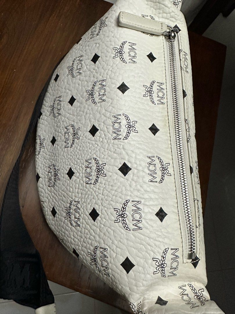Mcm belt discount bag white