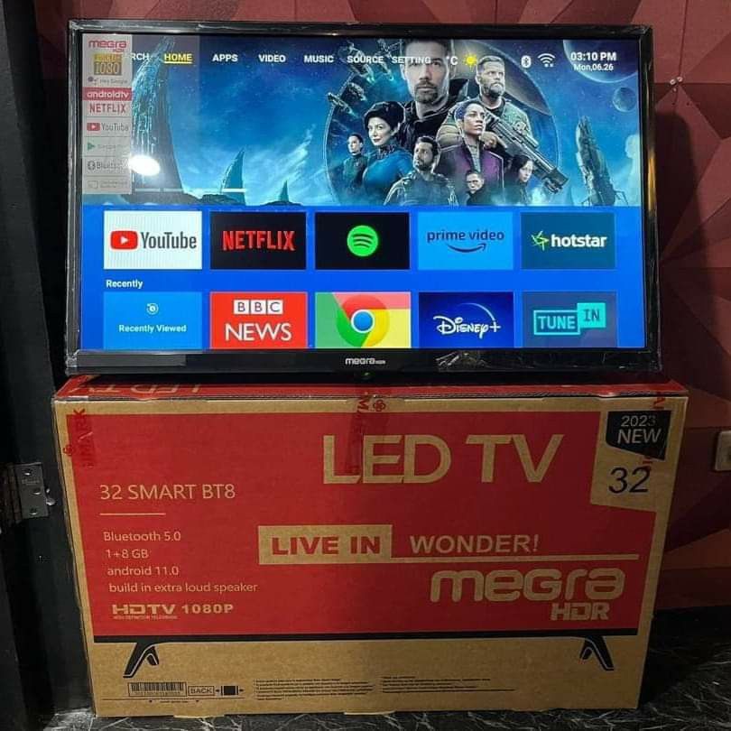 MEGRA SMART DIGITAL TV WITH BLUETOOTH (Category: TV) located in Quezon City. Submitted by st_jericho (Listing ID 1267117827, Image 3). Description: Available sizes: 32" 45" 50" 55" ✔️Smart Digital TV ✔️HD TV ✔️Built-in Tv plus (Gma 7 & Tv5 etc) ✔️Bluetooth 5.0 ✔️Built-in Extra Loud Speaker ✔️Wireless Connectivity (Wi-Fi) ✔️Mediacast Screen Mirroring ✔️USB 3.0 ready, can read MP4, JPEG FILE ✔️Netflix / YouTube / Google Chrome ✔️App store ✅BRANDNEW