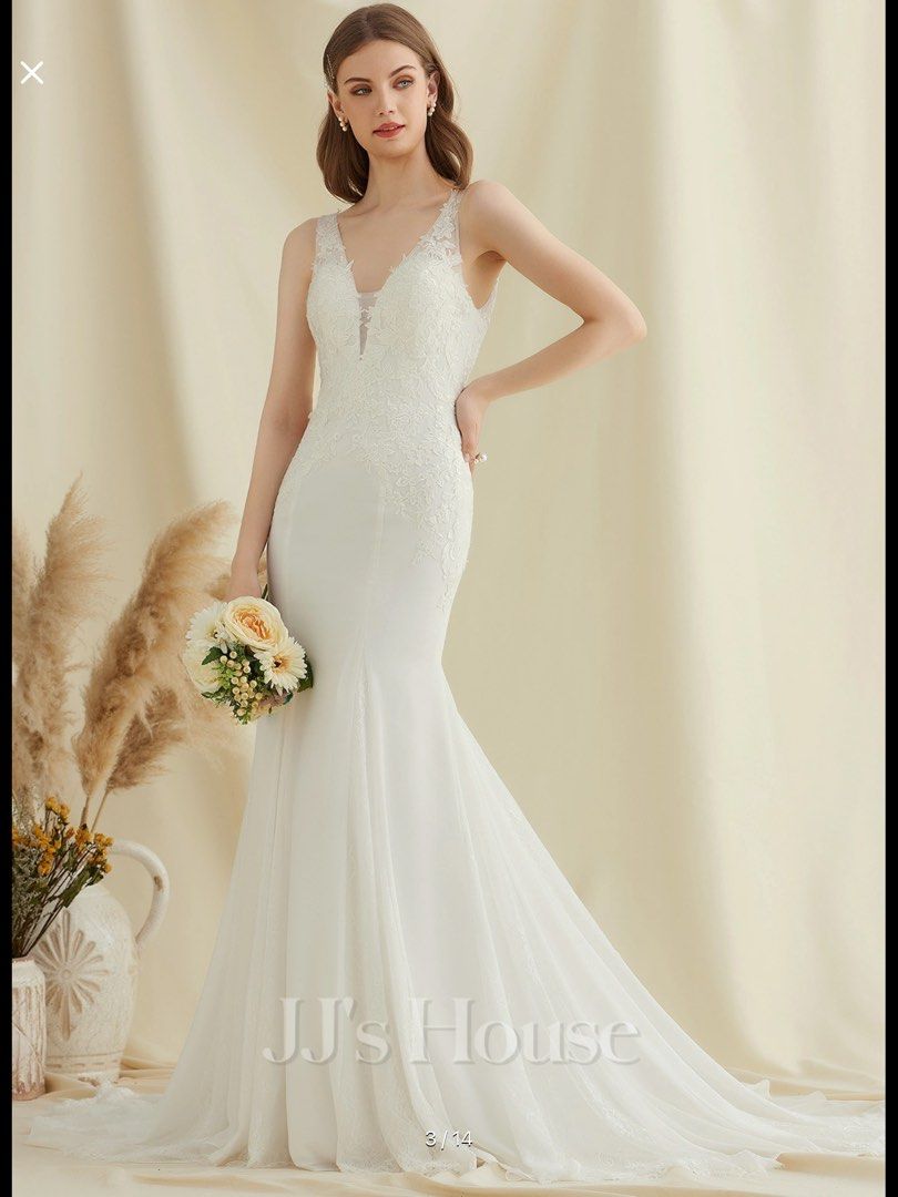 Chiffon mermaid outlet wedding dress