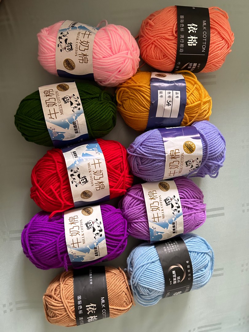 Milk Cotton Yarn for Crochet, Hobbies & Toys, Stationery & Craft, Craft
