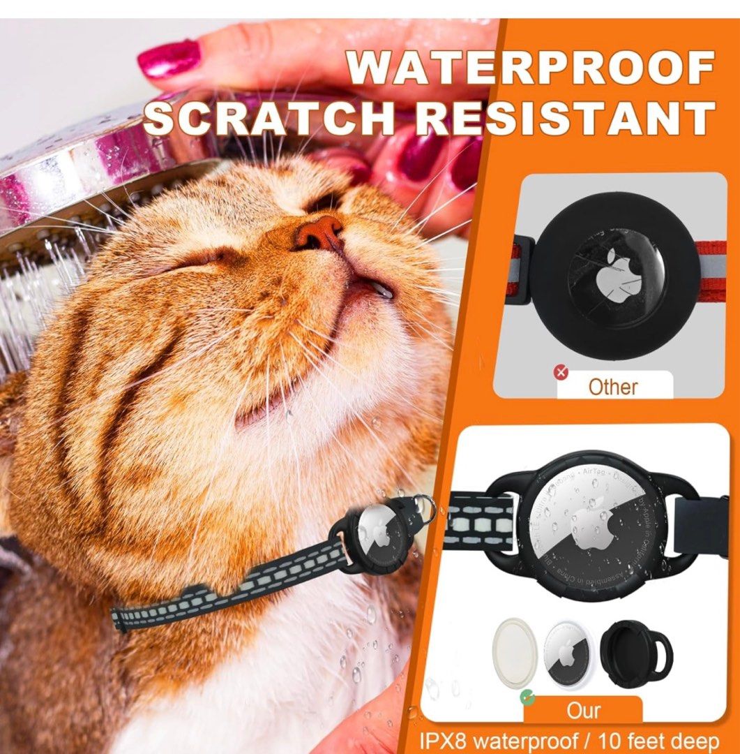 New AirTag Cat Collar Luminous Reflective Cat Collar Breakaway