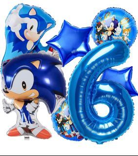 New Anime Birthday Party Supplies for Boys 6th Birthday Decoration, Hedgehog Theme Ballooon Set Part