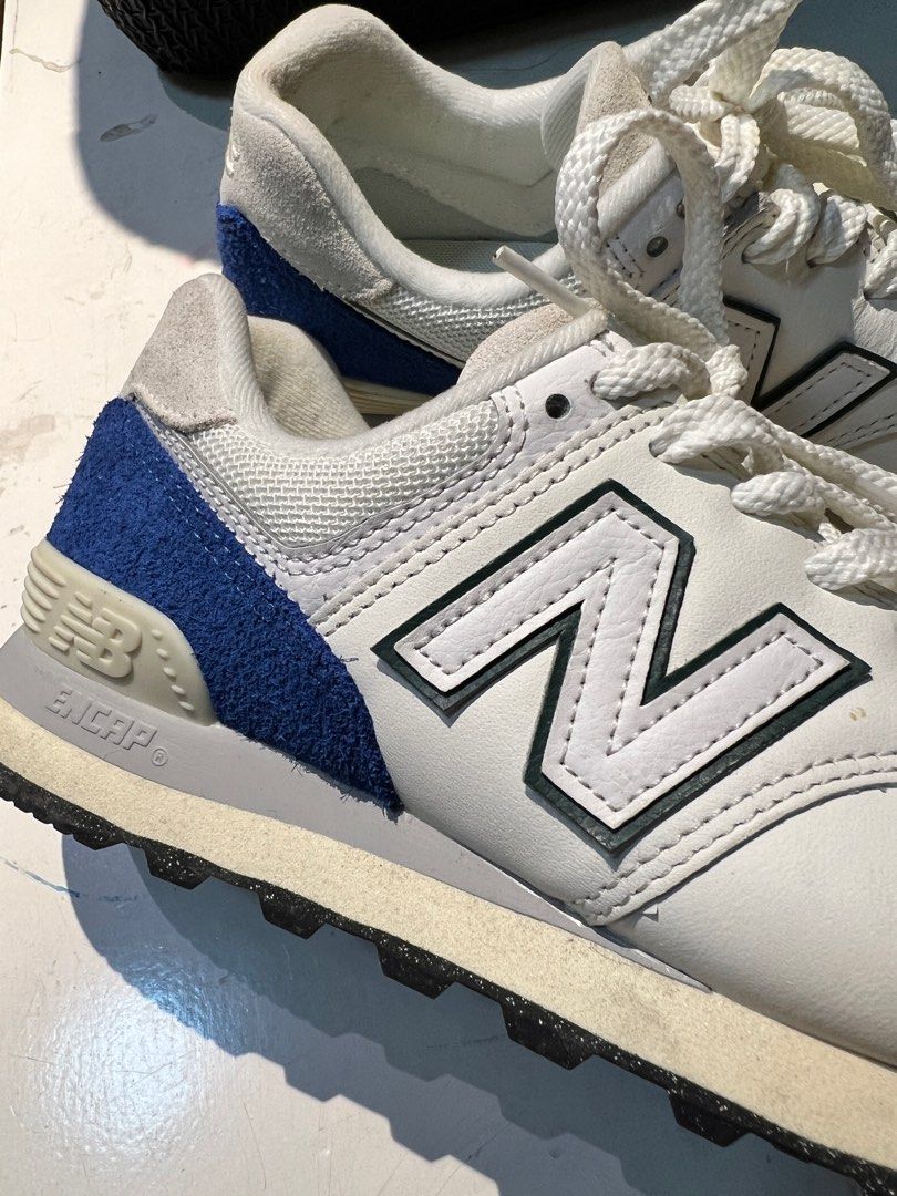 New Balance 574 (womens) (Category: Sneakers) located in Quezon City. Submitted by max.declutter (Listing ID 1267090421, Image 3). Description: 🩵 New Balance 574 ‘White Royal Blue’ U574UI2 - AUTHENTIC! - Rfs: wrong size 💔 bought this in singapore last April, should’ve gotten half size bigger, did not use it again ☹️ - it just needs some cleaning, no issues ❗️No lowballers please!! Will purchase the same style again but with the correct size na 