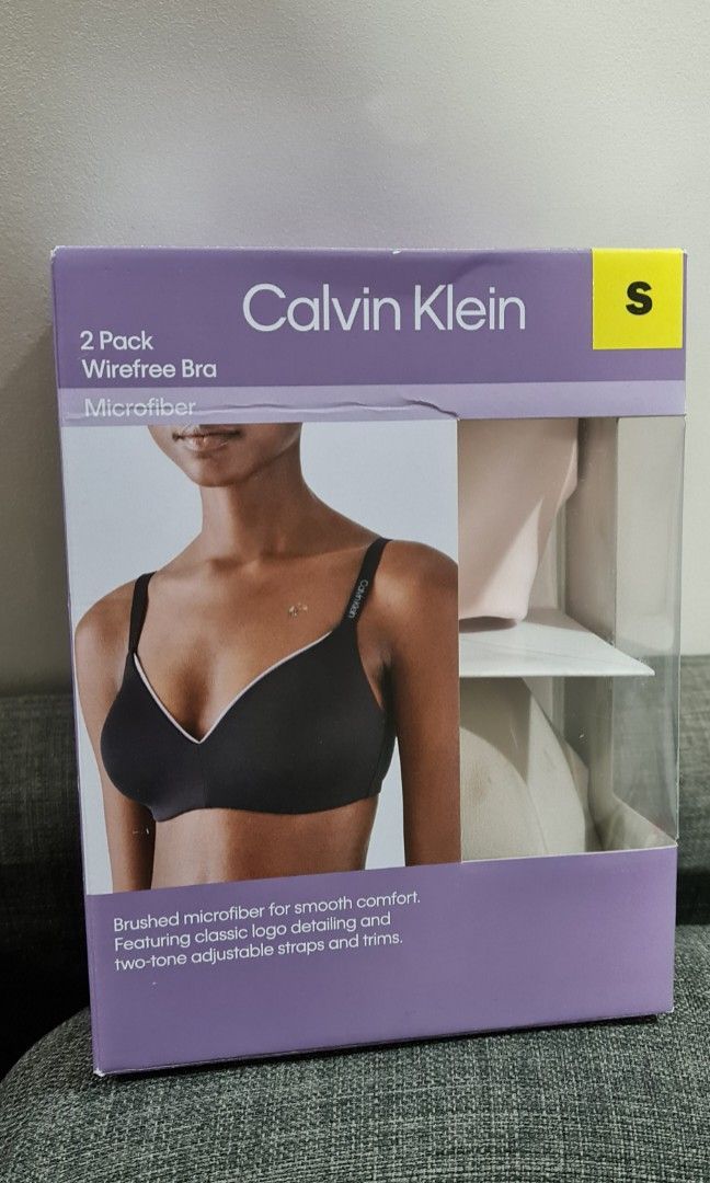NEW Calvin Klein Small 2pack wire free Bra, Women's Fashion