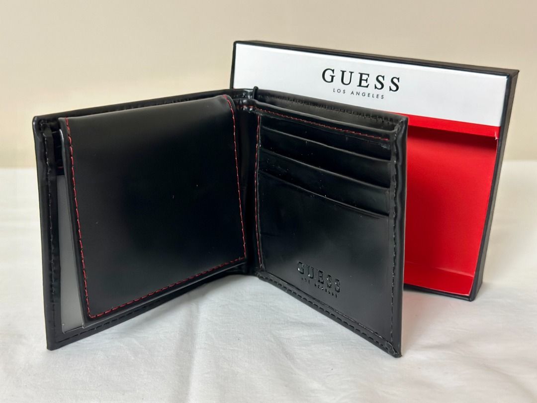 NEW GUESS BLACK BILLFOLD BIFOLD LEATHER VALET MEN S WALLET 48 SALE Men s Fashion Watches Accessories Wallets Card Holders on Carousell