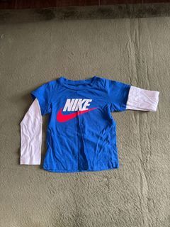Nike Swoosh Logo long sleeve tee T-Shirts 童裝 兒童 長袖 BB Cloths BB衫 Size 2T Blue 藍色 ⚠️ 爽快及就交收優先及可議 ⚠️