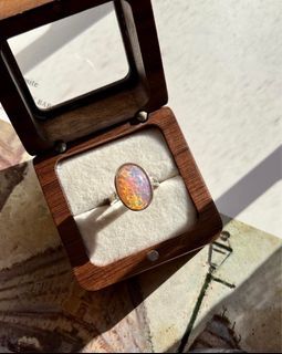 Opal Ring in Silver Hardware