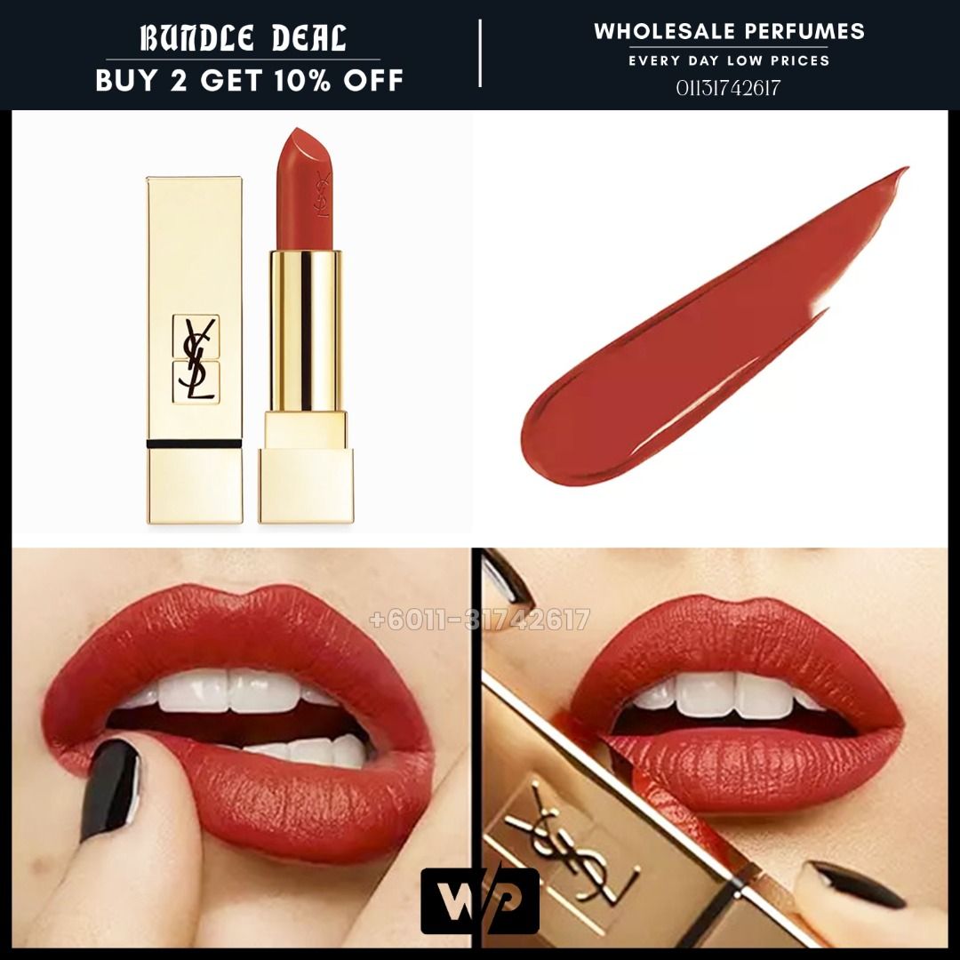 ORIGINAL YSL ROUGE PUR COUTURE CARING SATIN LIPSTICK O154 ORANGE FATAL Beauty Personal Care Face Makeup on Carousell