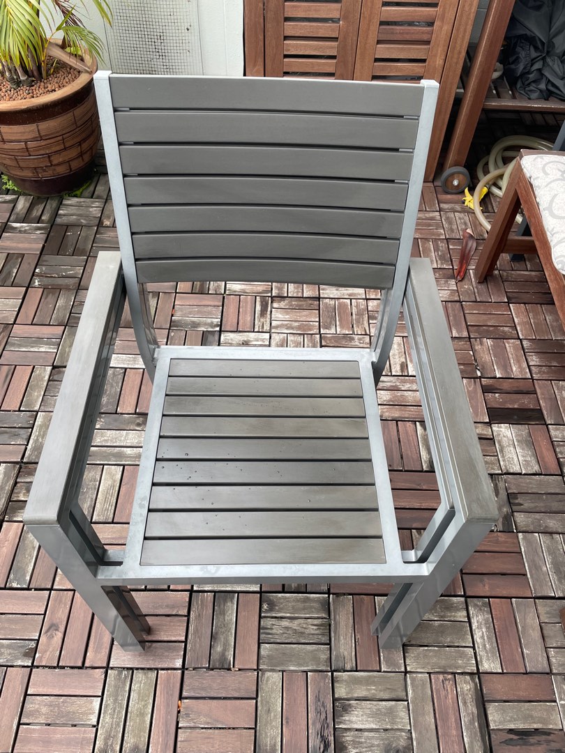 Outdoor/Indoor Lightweight Deck Chairs Aluminium with Armrests