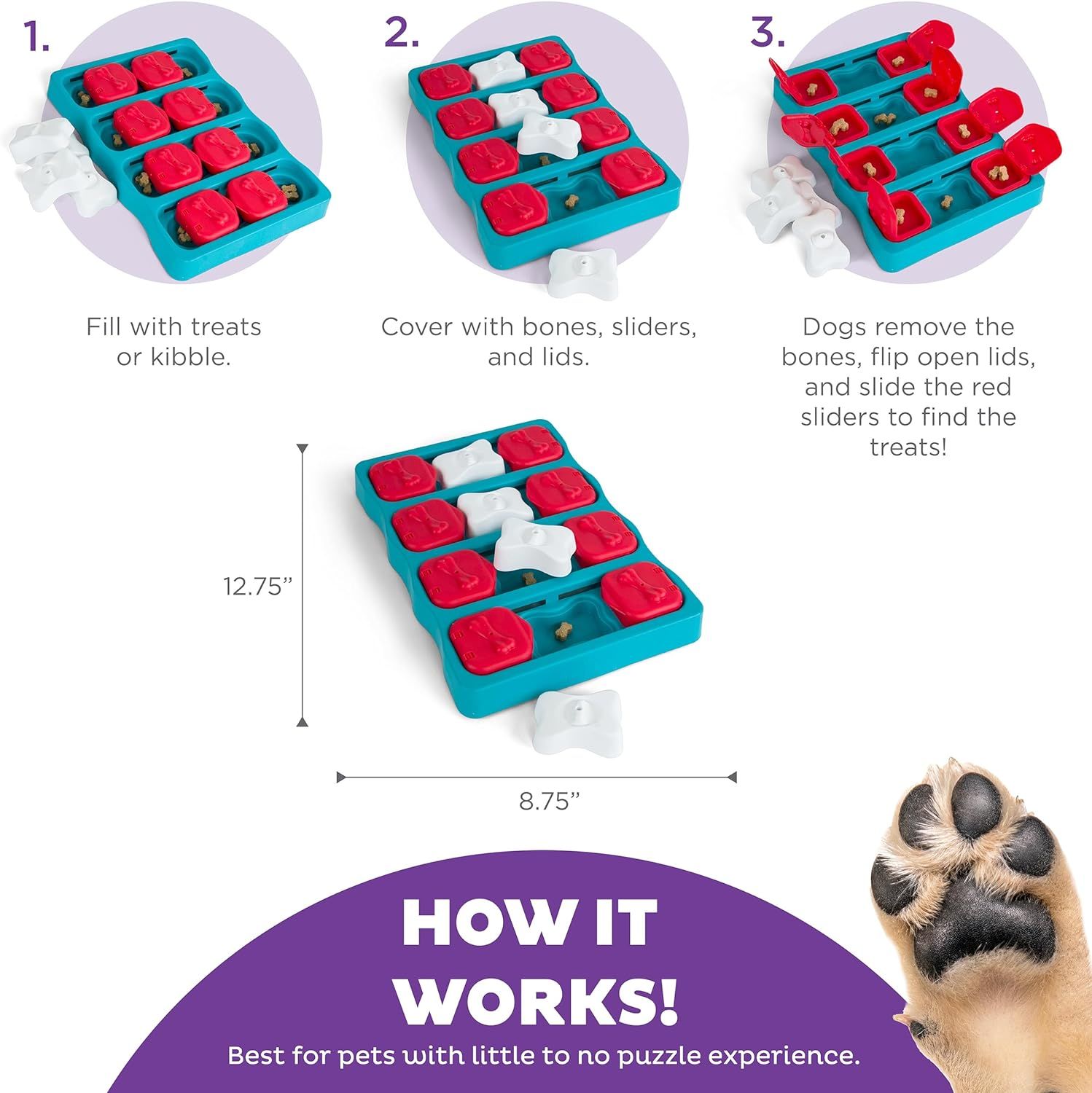 Outward Hound Nina Ottosson Dog Brick Interactive Puzzle Game Toy