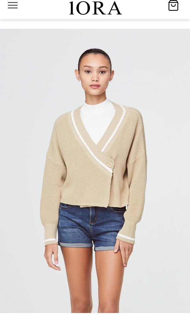 Overlap Knit Sweater Women s Fashion Tops Longsleeves on Carousell