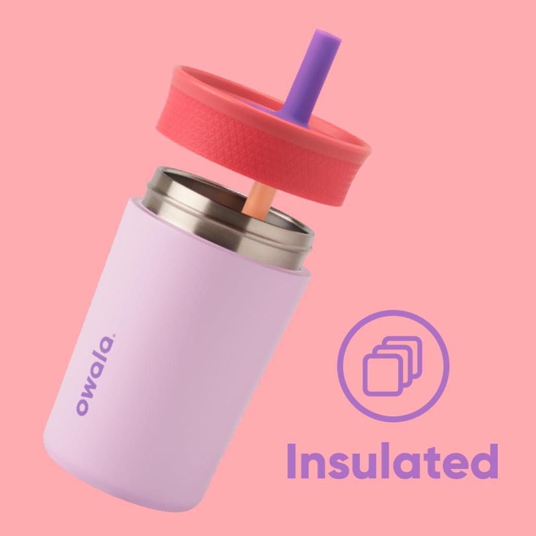 Owala Kids' Stainless Steel Tumbler / 12oz / Color: Lilac Rocket