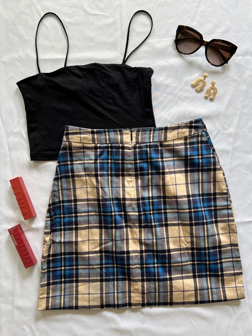 River island tartan mini skirt 2025