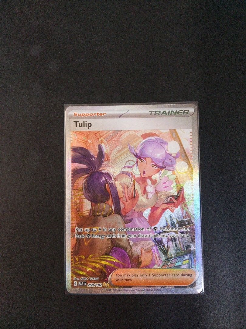 Pokemon TCG Tulip Full Art Trainer SIR Special Illustration Rare - SV04  Paradox Rift, Hobbies & Toys, Toys & Games on Carousell