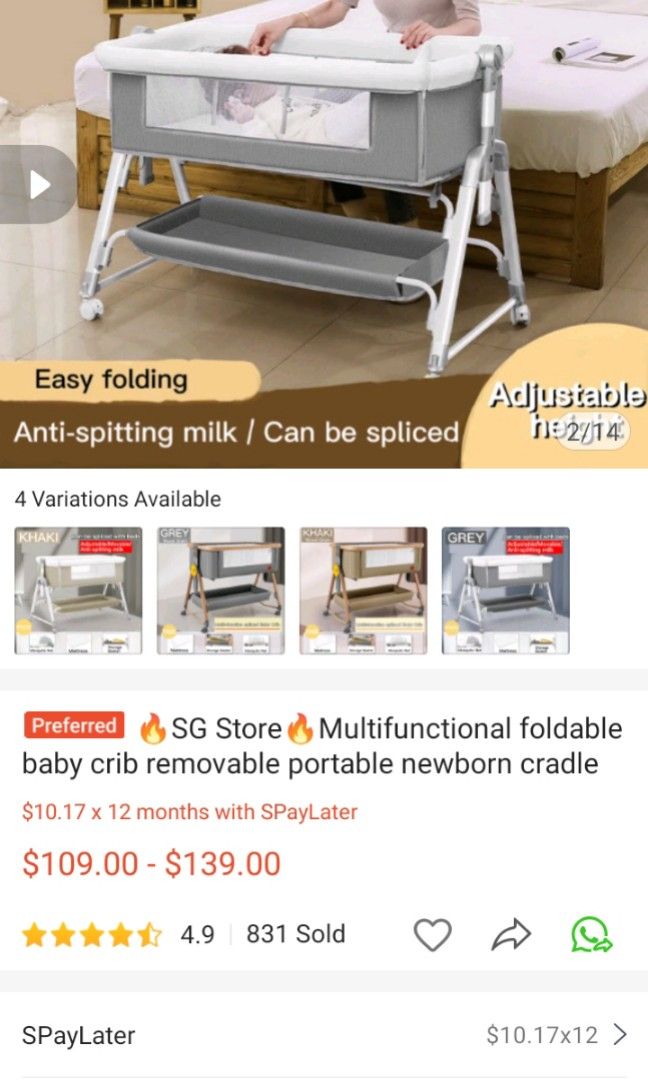 Portable Baby Cot, Babies & Kids, Baby Nursery & Kids Furniture, Cots ...