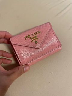 Prada compact leather wallet